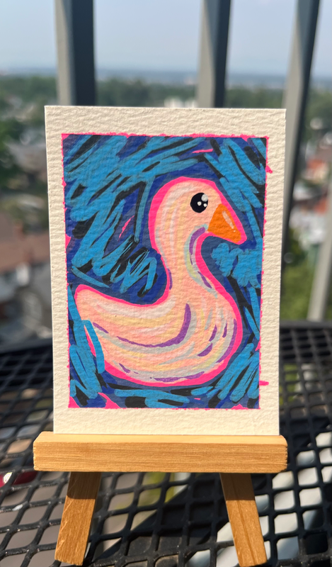 Goose Gal aceo art card