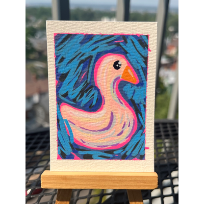 Goose Gal aceo art card thumbnail 1