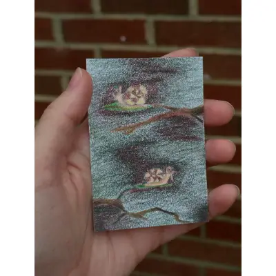 Snails in tree aceo art card thumbnail 1