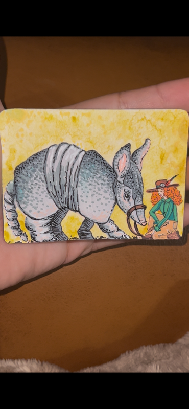 Series “How ‘bout the cowgirls?” featuring What’s the Dillio! aceo art card