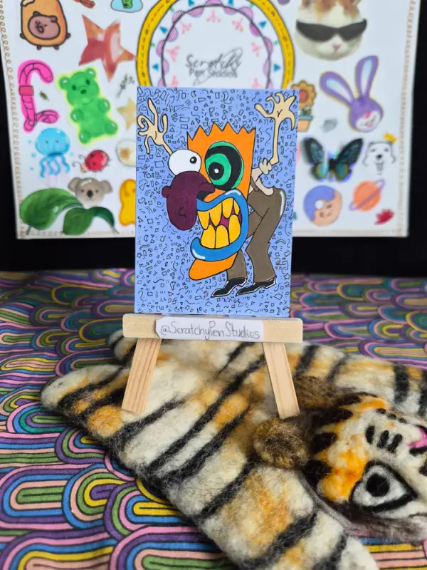 "Ooga Booga!" Fan Art, Courage the Cowardly Dog aceo art card