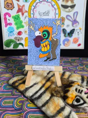 "Ooga Booga!" Fan Art, Courage the Cowardly Dog aceo art card thumbnail 1