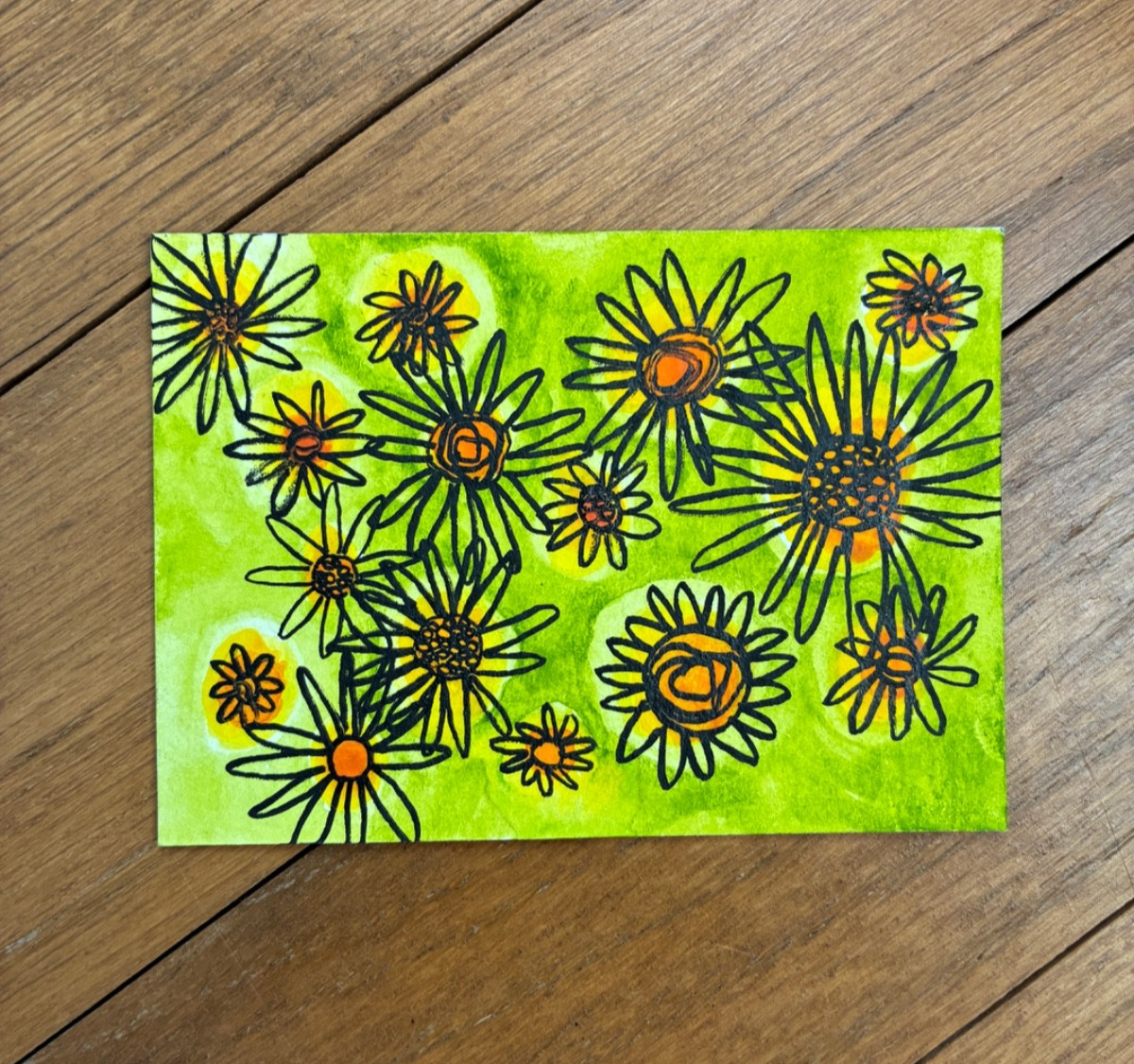 Wildflowers aceo art card