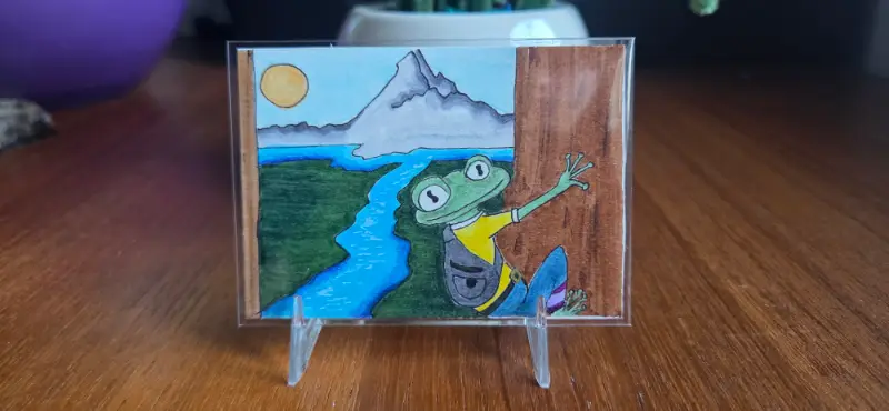 Tree Hugger aceo art card
