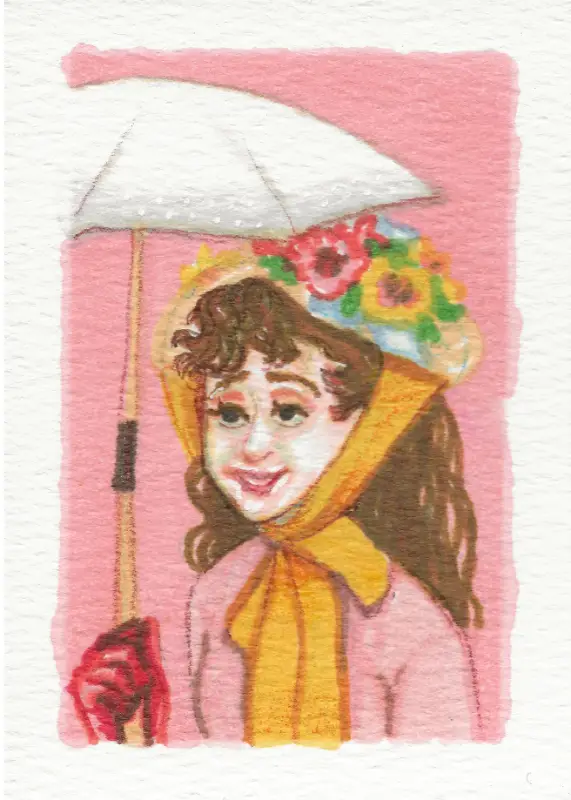 ACEO Original- "Gladys"- 2.5" x 3.5" Alcohol Marker aceo art card