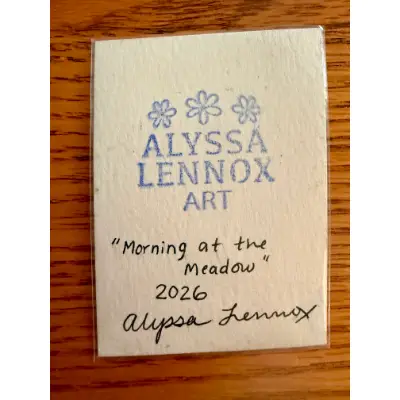 Morning at the Meadow aceo art card thumbnail 3
