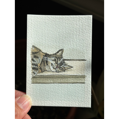 ACEO original, sweet dreams for Mochi aceo art card thumbnail 1