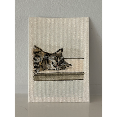 ACEO original, sweet dreams for Mochi aceo art card thumbnail 2