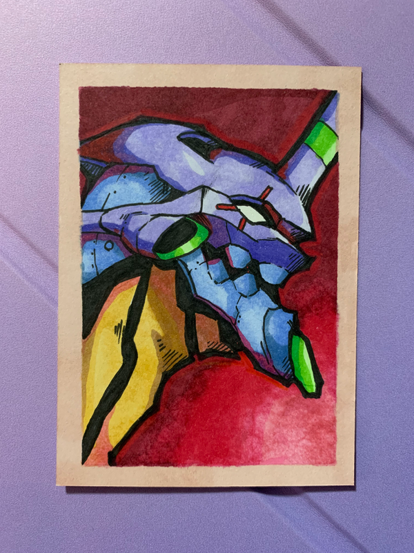 EVA-01 Original Illustration aceo art card