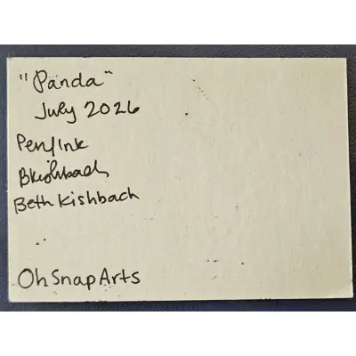 Happy Panda aceo art card thumbnail 2