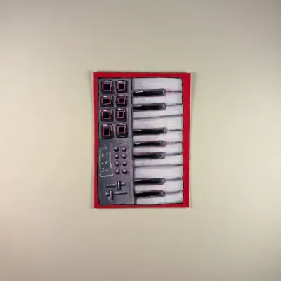 Midi Keyboard Red aceo art card thumbnail 1