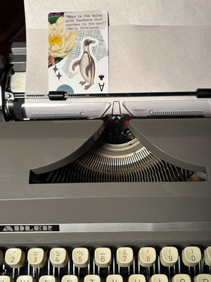 Birds & Bees #6 by Mazerzine penguin Emily Dickinson quote aceo art card thumbnail 3