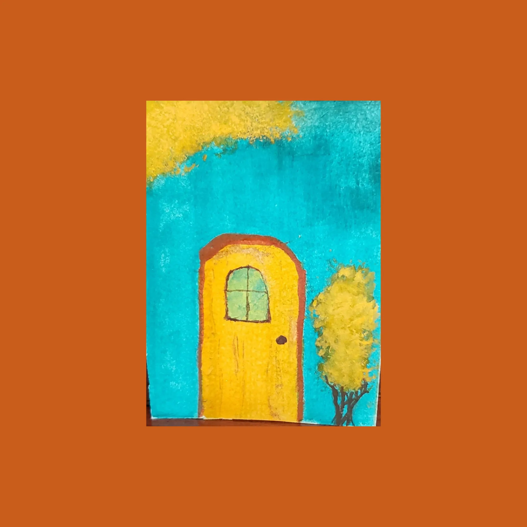 Doors Orange aceo art card