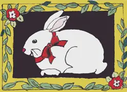 French country bunny #2 aceo art card