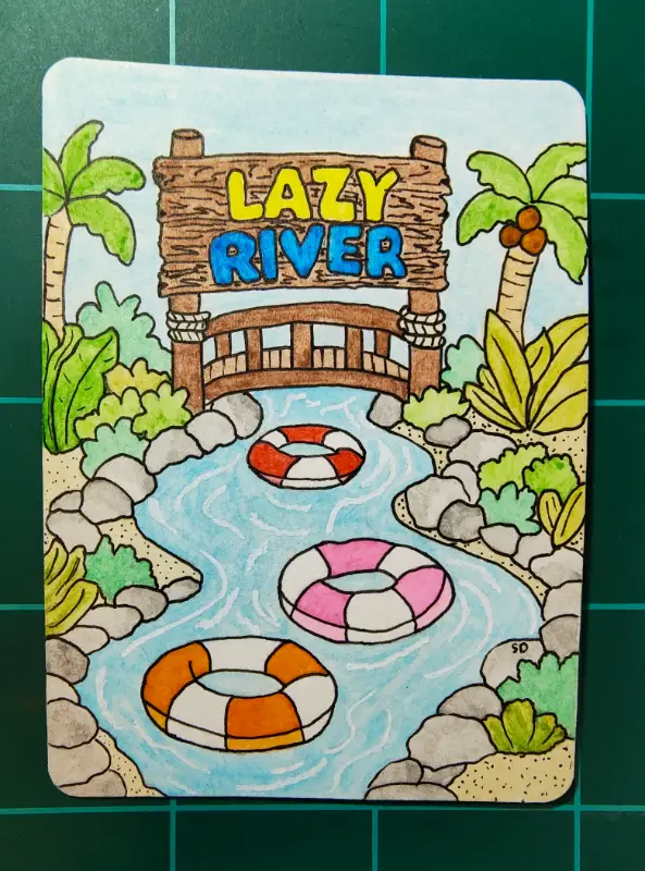 Tube Cruise aceo art card