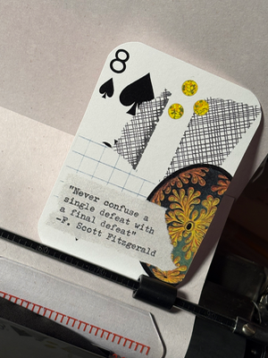 Golden egg F Scott Fitzgerald quote collage print by Mazerzine aceo art card thumbnail 2
