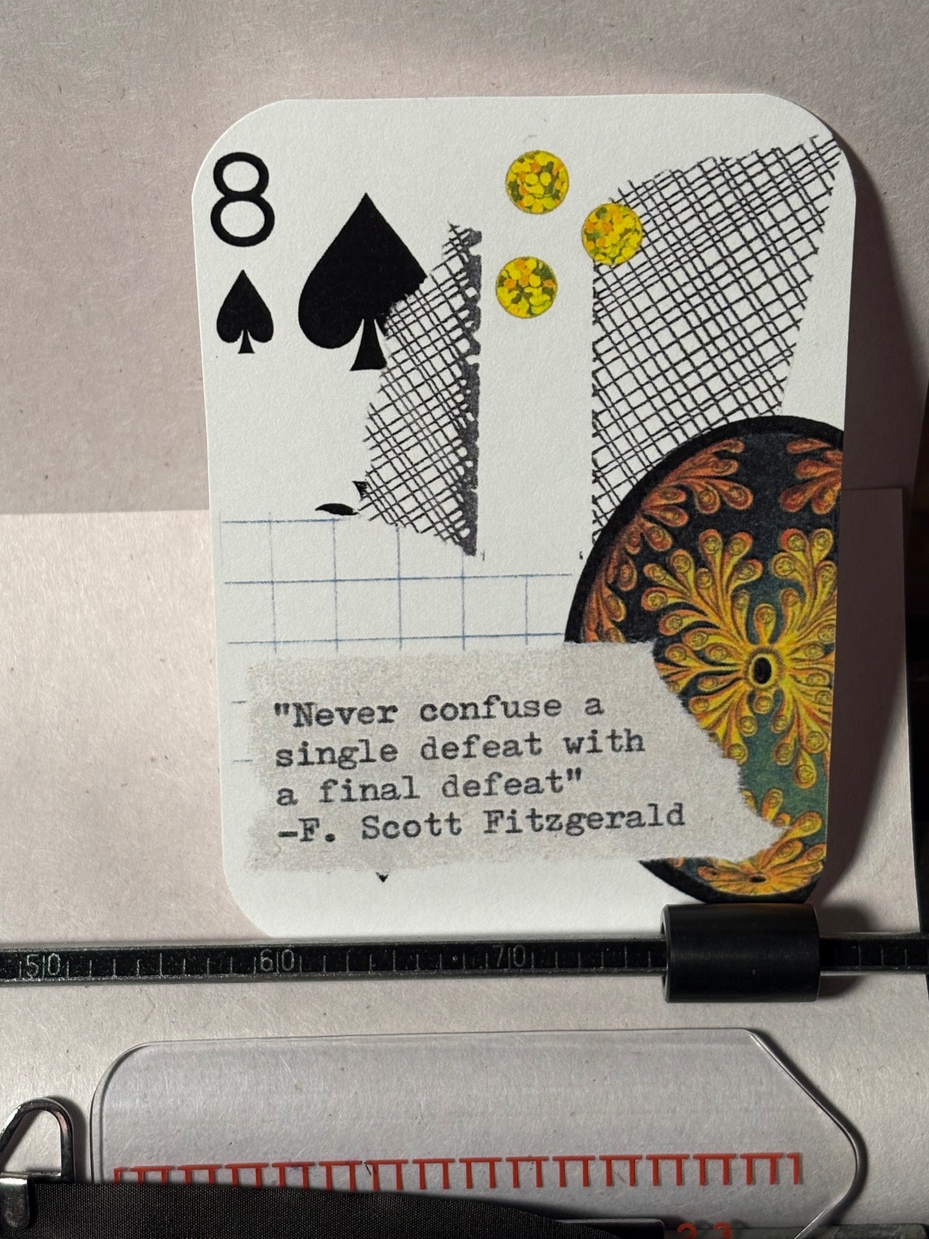 Golden egg F Scott Fitzgerald quote collage print by Mazerzine aceo art card