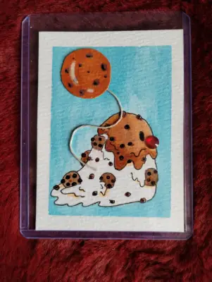 Cookie Dough aceo art card thumbnail 1