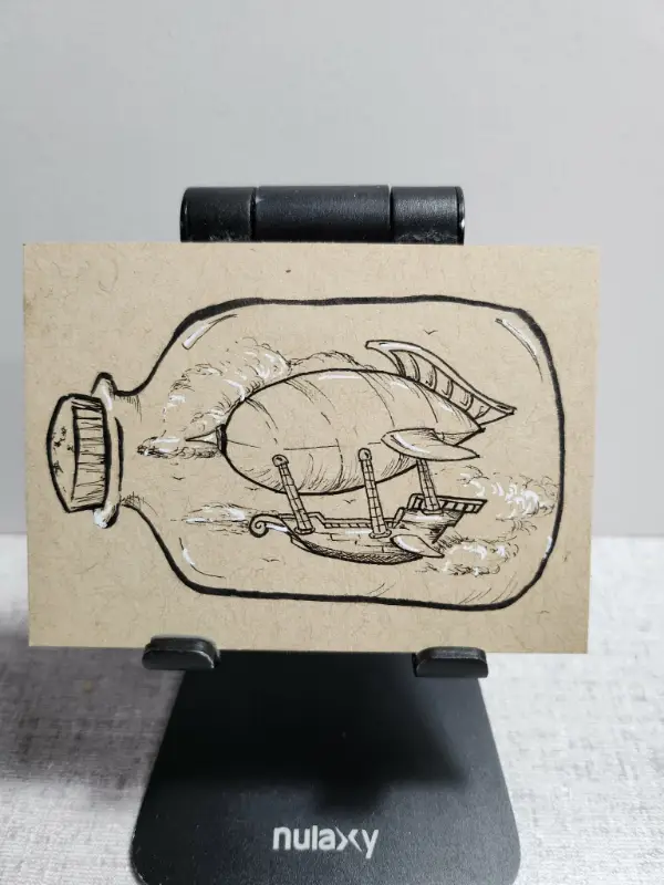 Ship In A Bottle aceo art card