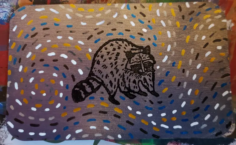 Whimsical Racoon aceo art card