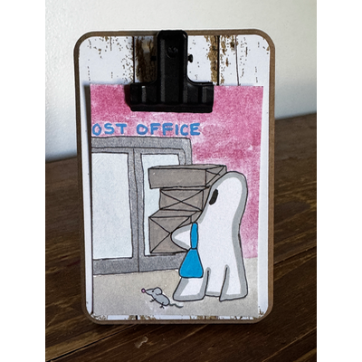 Gertrude runs Errands Series 7/8: Post Office aceo art card thumbnail 2