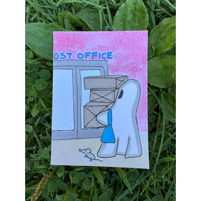 Gertrude runs Errands Series 7/8: Post Office aceo art card thumbnail 1