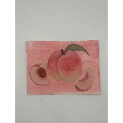 Pink Peaches aceo art card thumbnail 2