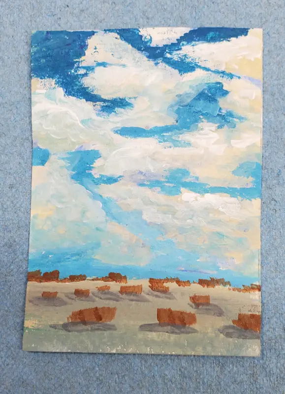 Cloudy Skies aceo art card