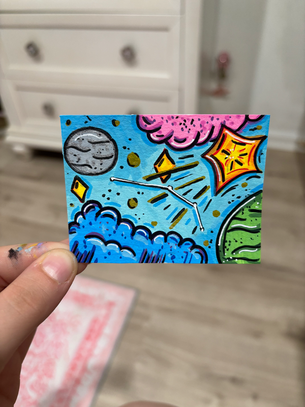 Aries Zodiac Constellation | Astrology Illustration aceo art card