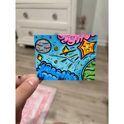Aries Zodiac Constellation | Astrology Illustration aceo art card thumbnail 1