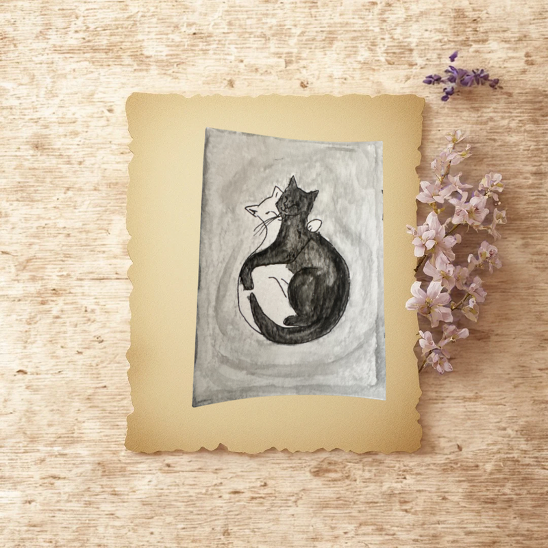 Wrapped in Whisker aceo art card