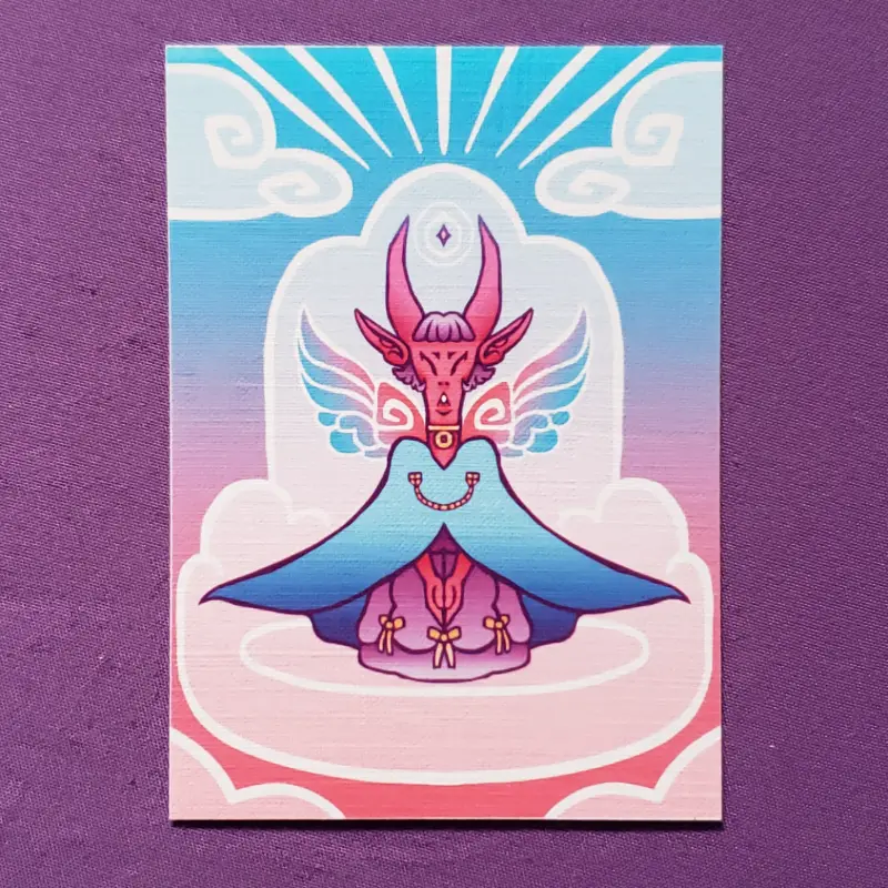 Angelic Demon Fantasy Creature Digital Art Limited Edition Print 1 of 15 aceo art card