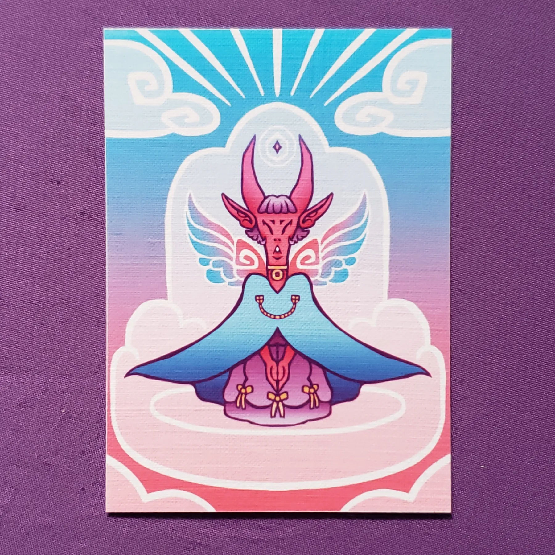 Angelic Demon Fantasy Creature Digital Art Limited Edition Print 1 of 15 aceo art card