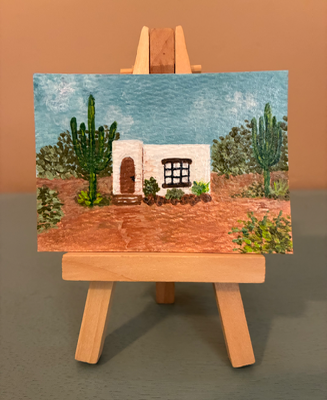 Desert Adobe aceo art card thumbnail 2