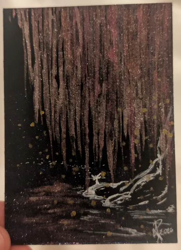 Pink Willow aceo art card
