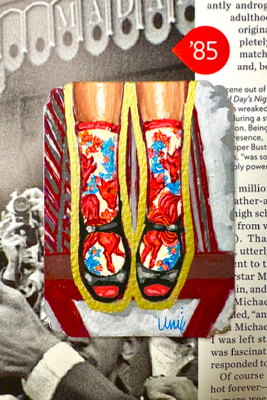 Fashion Socks - Park Bench aceo art card thumbnail 1