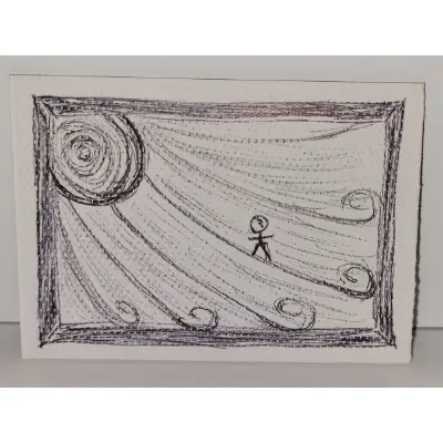 Walking on Sunshine aceo art card thumbnail 1
