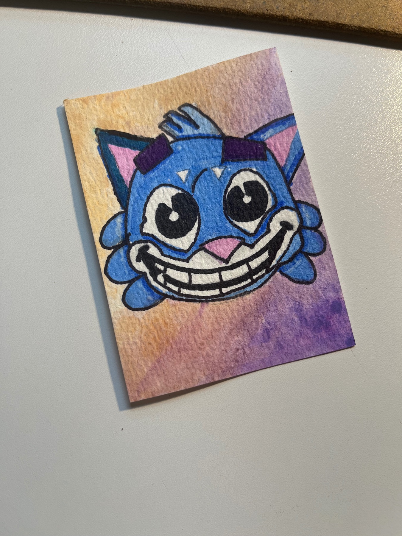 Mr. Fuzzy by Ashley Fraley aceo art card