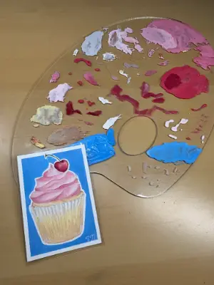 Cutsie Cupcake aceo art card thumbnail 2