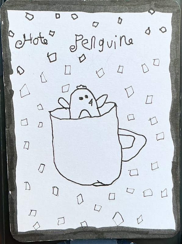 Hot Penguin ~ Young Artist aceo art card