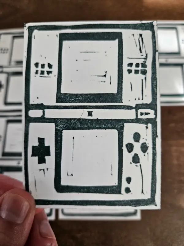 Nintendo DS Linocut (6/6) aceo art card