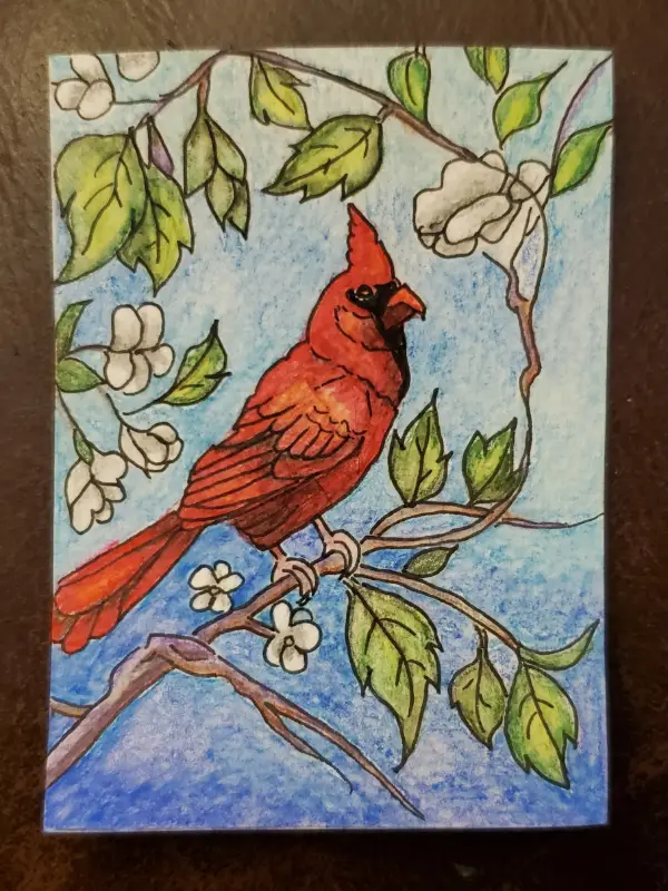 Country Cardinal aceo art card