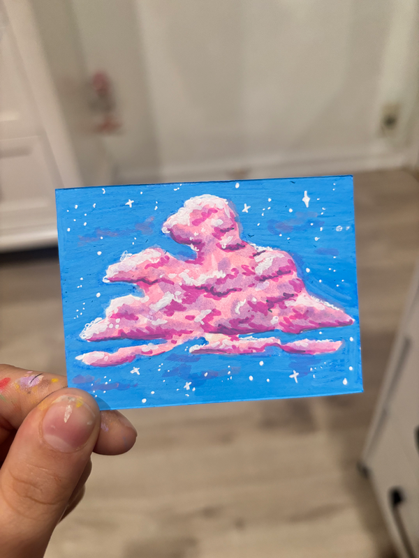 Colored Clouds aceo art card