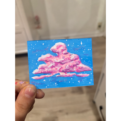 Colored Clouds aceo art card thumbnail 1