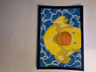 Duck to sea aceo art card thumbnail 1