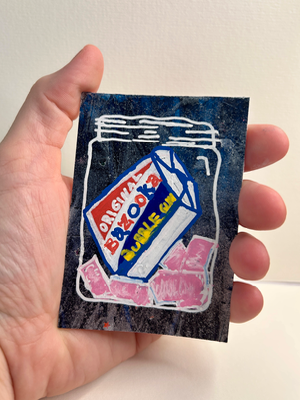Bazooka Joe in a Jar ACEO – Vintage Candy Mini Painting – Colorful Sweet Treat Art Card aceo art card thumbnail 2