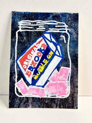 Bazooka Joe in a Jar ACEO – Vintage Candy Mini Painting – Colorful Sweet Treat Art Card aceo art card thumbnail 1