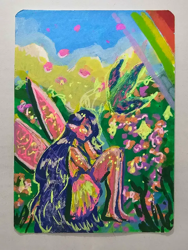 Butterfly Garden aceo art card