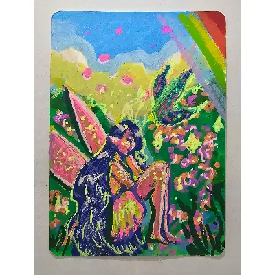 Butterfly Garden aceo art card thumbnail 1