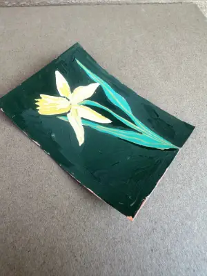 Yellow Daffodil aceo art card thumbnail 2